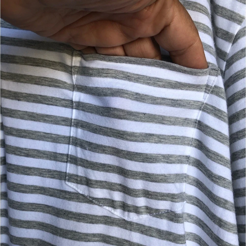 POLO GOLF RALPH LAUREN Classic Men's Gray/White Striped Shirt.Size XXL Cotton‎